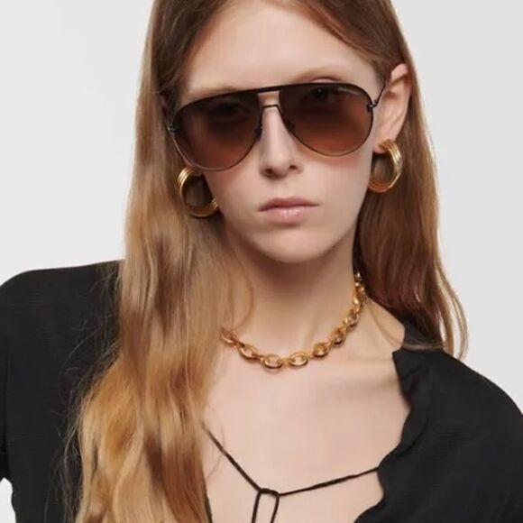 Tom Ford Theo 60mm Gradient Pilot Sunglasses Rose Gold MSPR $ 550.00 - Picture 7 of 8